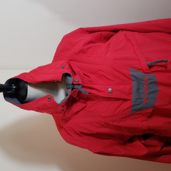 Columbia Men's Waterproof Red Gray 3/4 Zip Pullover Jacket/Windbreaker, Size L - Picture 6 of 11